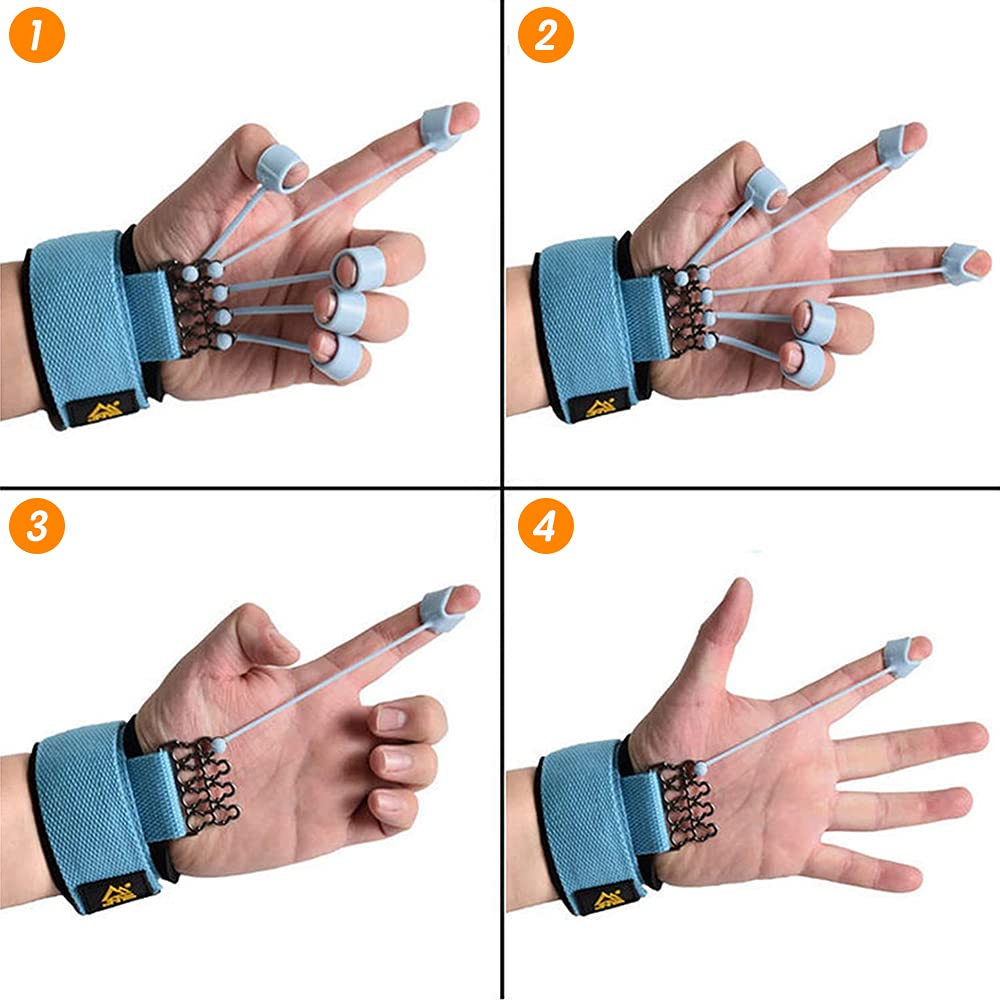 Finger Strengthener Hand Grip Strength Trainer Finger Extension Stretcher Exerciser Hand Rehab Work Out Relieve Pain Arthritis and Grip Training Kit 10LB+40LB