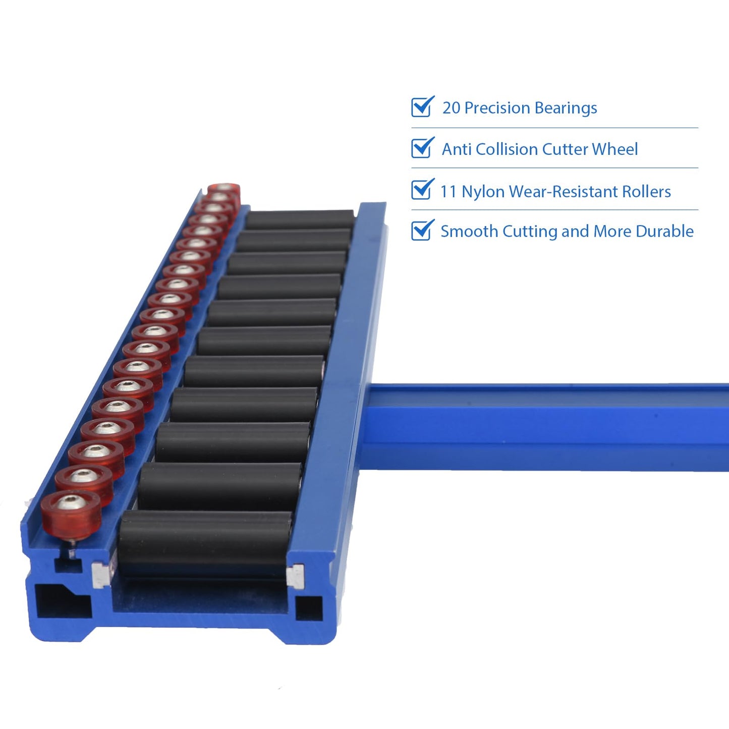 Manual Tile Cutter with Tungsten Carbide Scoring Wheel | 35.4" Precision T-Bar Cutter for Porcelain & Ceramic Tiles | Portable Design with Aluminum Ruler & Plier (Blue)