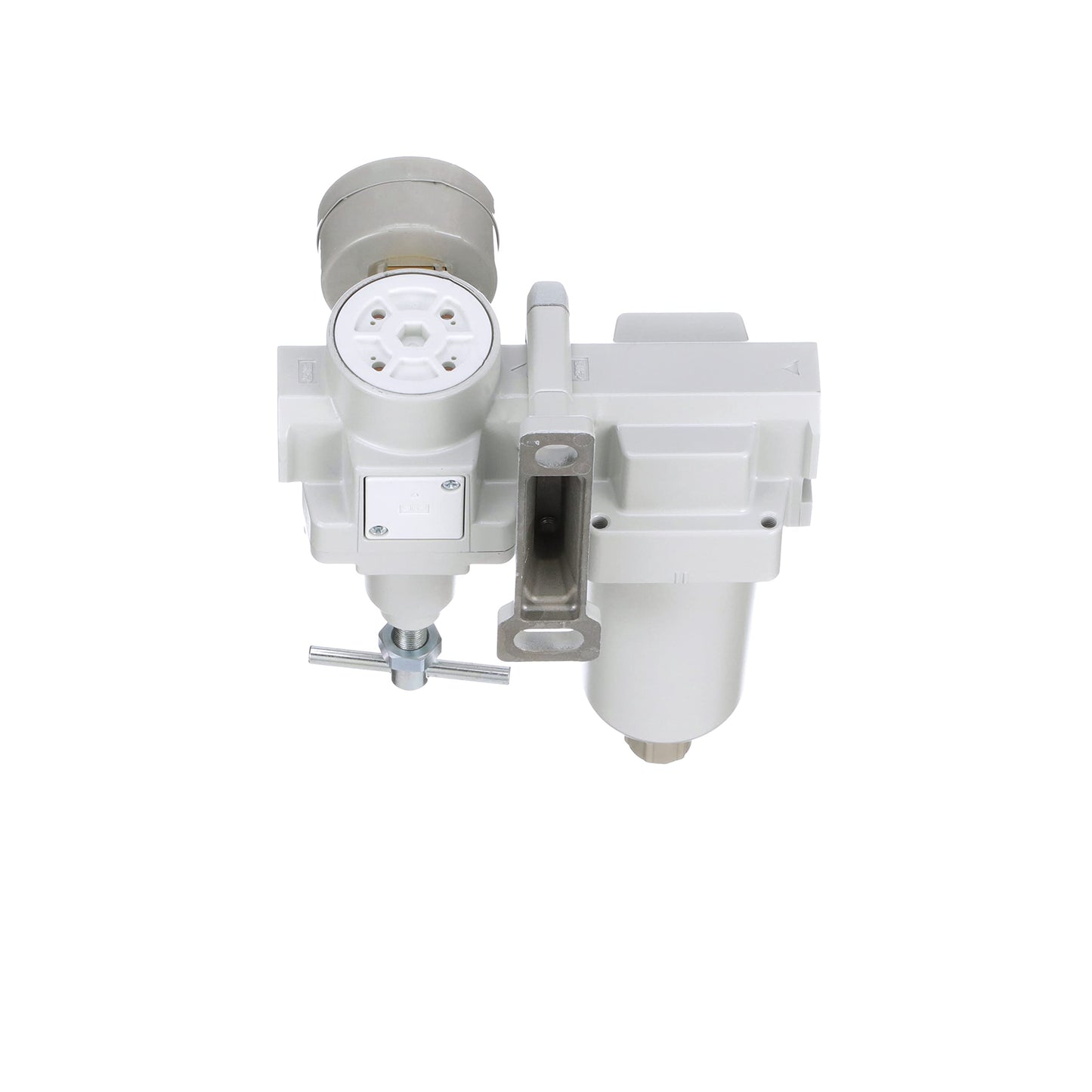 PneumaticPlus SAU420T-N04G-MEP Compressed Air Filter Regulator Combo 1/2" NPT -T-Handle, Manual Drain, Metal Bowl