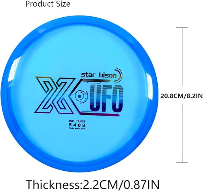 X-UFO Disc Golf Set - Disc Golf Beginner's Set 3-Piece Set with Putter, tee, and mid-Range disc, 170-178 Grams, for Beginners and Professional disc Golf tournaments.