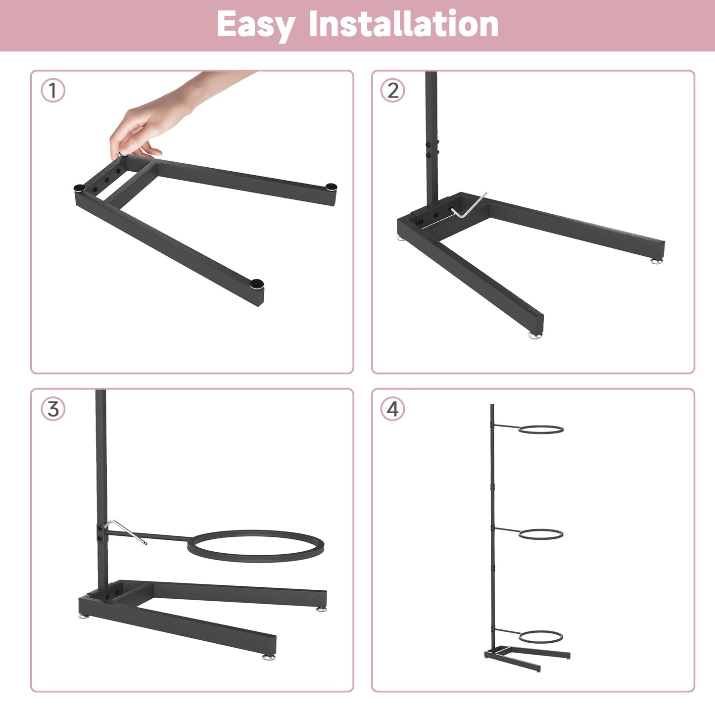 Tcatec Yoga Ball Holder, 3 Tiers Exercise Ball Holder Heavy Duty Stability Ball Stand Gym Accessories Vertical Ball Storage Rack Organizer for Commercial & Home Use