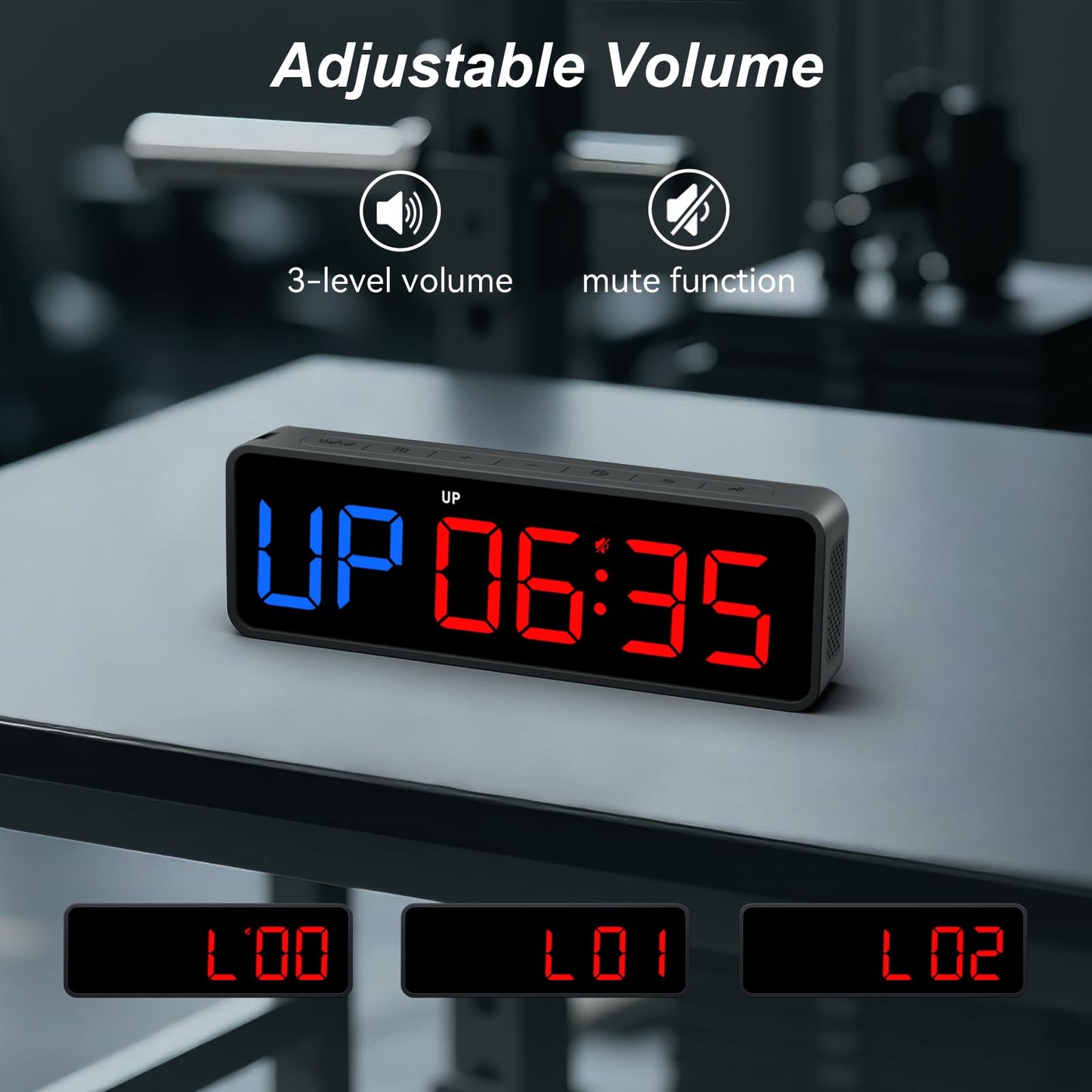 Acedeck Portable Gym Timer Clock: Fitness Digital Clock with Strong Magnet - Remote Control for Fitness Enthusiasts - Powerful Battery for Home Gym Garage Boxing Black