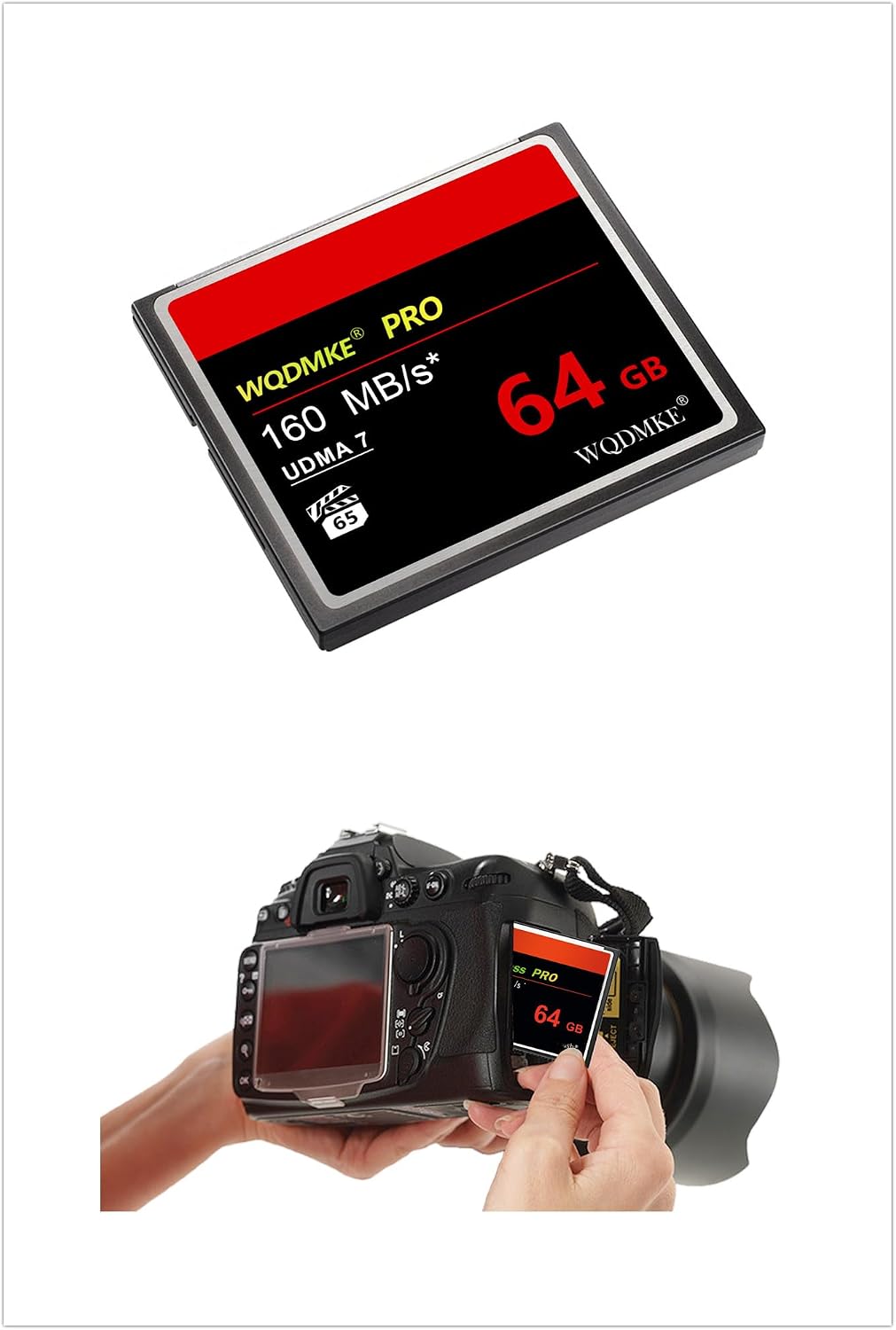 WQDMKE 64GB to160MB/s Camera CF Memory Card UDMA Speed Up