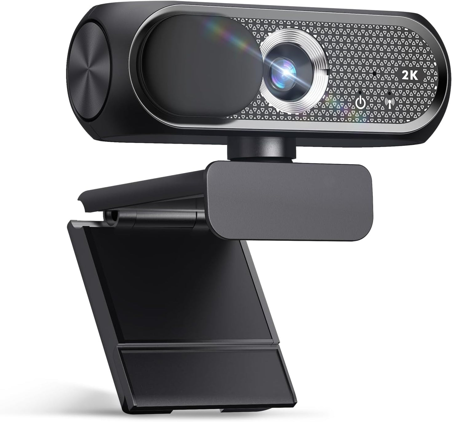 Shcngqio 2K Webcam with Microphone, Privacy Cover, Wide-Angle Lens, Auto Light Correction, Plug & Play USB Webcam