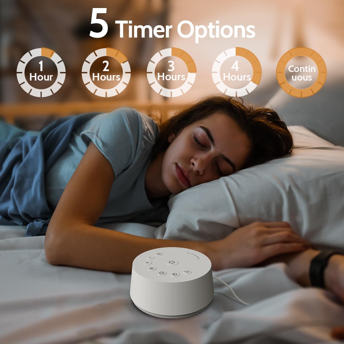 Skiennix White Noise Machine - 25 Soothing Sounds, 32 Volume Levels, 5 Timers | Ideal for Kids & Adults