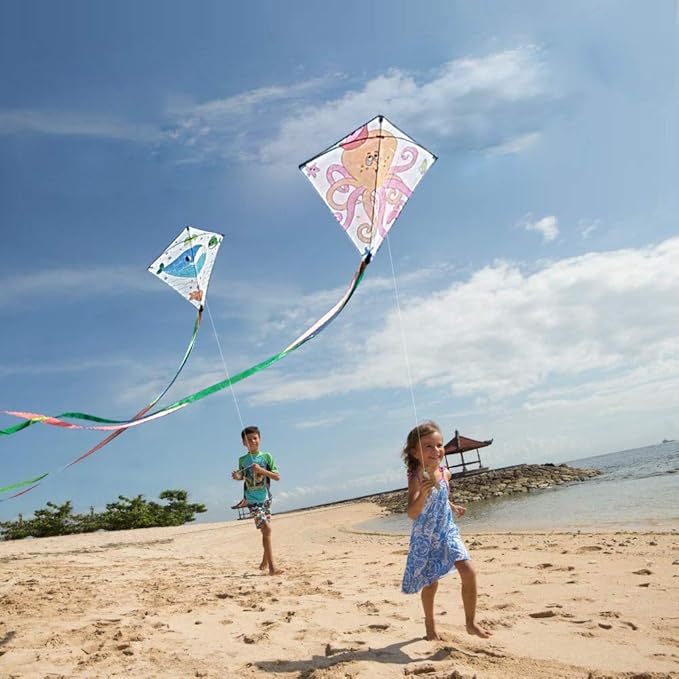 DIY Kites for Kids Kite Making Kit Bulk, Decorating Coloring Kite Party Pack,White Diamond Kite Kits