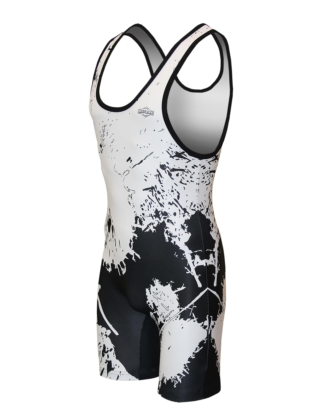 Matman USA The Splatter Men's & Boy's Wrestling - Weightlifting - Exercise Singlet - Made in the U.S.A. (Black, 6X-Small)