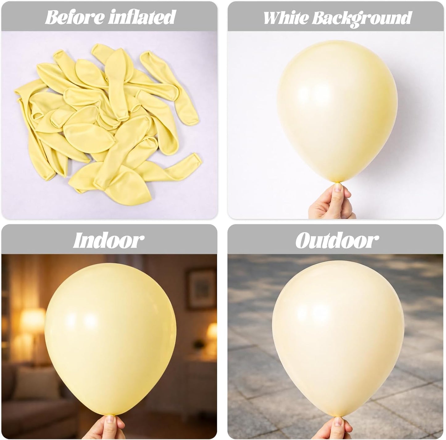 Voircoloria Pastel Yellow Balloons - 66 Pack of 12-Inch Light Yellow Latex for Parties & Celebrations