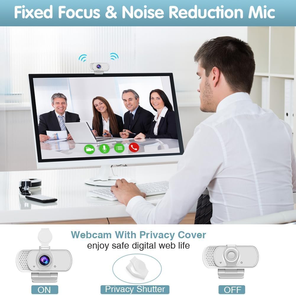 ZIQIAN 1080P 110 2,Video usb c webcam Webcam,Live Streaming Web Camera with Stereo Microphone, Desktop or Laptop USB