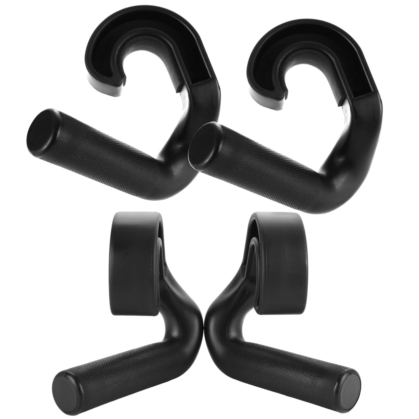 SHUESS 4 Pcs Neutral Grip Pull up Handles, 2 Pcs 45° Cross Grips Pull up Bar, 2 Pcs Angles 90 Grips, Black Non-Slip Ergonomic Exercise Machine Attachments for Grip Strength