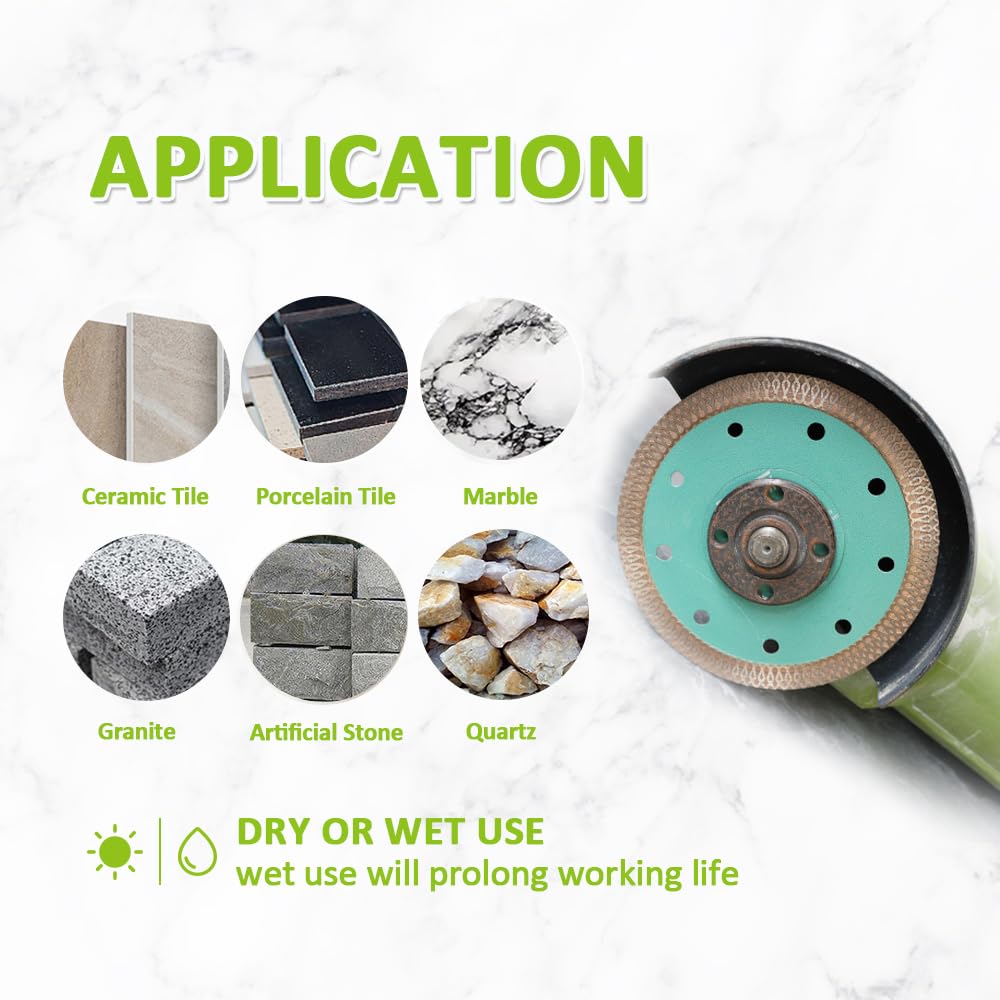 Tile Hole Saw Kit Diamond FACHLICH 4" Diamond Core Drill Bits Set and 4.5" Diamond Cutting Grinding Blade for Porcelain Ceramic Tile Marble Granite etc