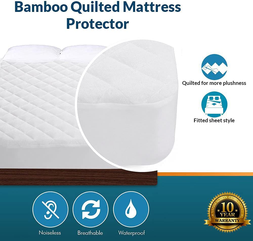 PlushDeluxe Crib Mattress Protector - 100% Waterproof & Noiseless | Ultra Soft Bamboo Viscose, 28”x49”