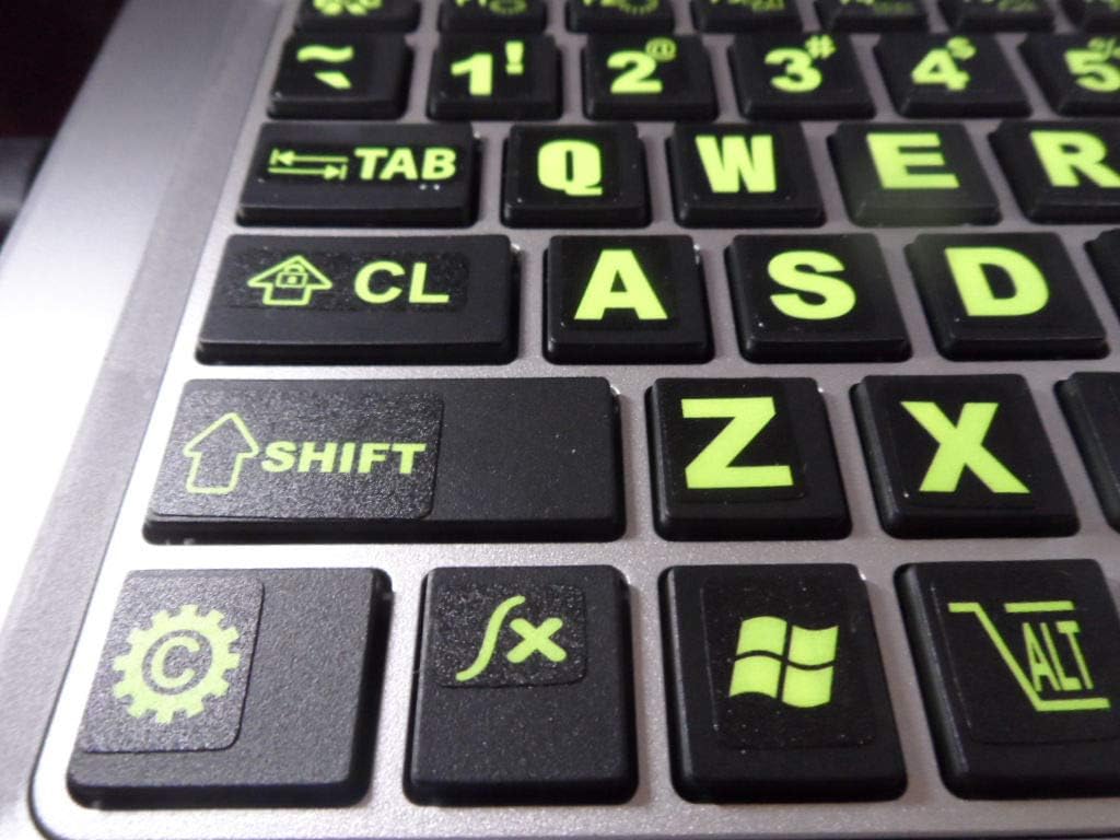 Sovereign GA 194 Set 3 Keyboard Stickers piece with Big Luminescent Extra Large Symbols. Yr. Warranty. Will Not Wear
