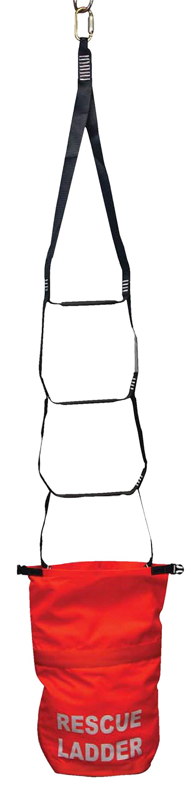 Frontline Fall Protection RLA18 Rescue Ladder Kit 18' | Breaking Strength: 5,000lbs/ 22kN | OSHA Compliant Rescue Kit with Deployment Bag | ANSI Z359.12 Steel Carabiner (30kN)