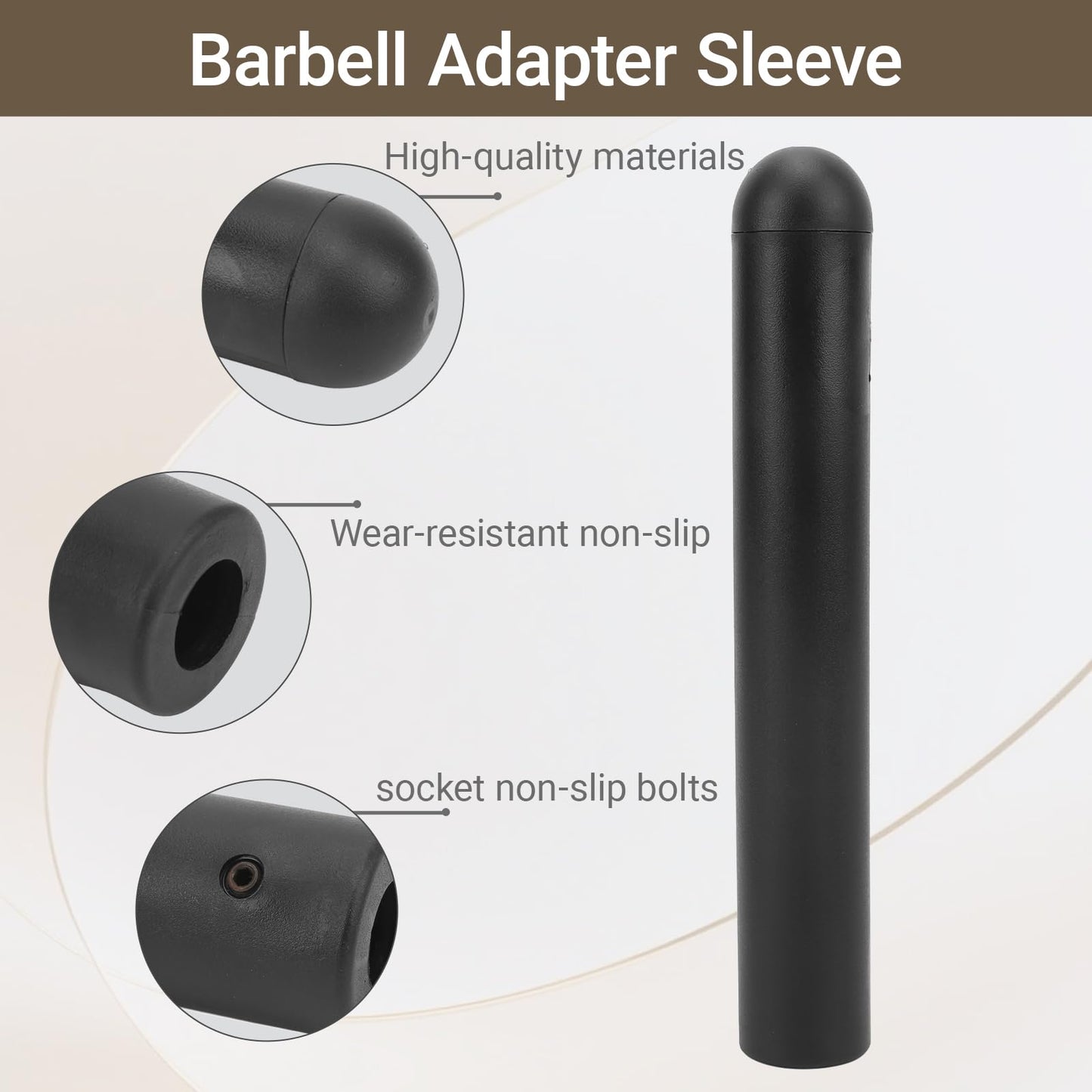 Yuecoom Barbell Bar Adapter Sleeve Convert, Sleeve Olympic Adapter Sleeves with Collars Dumbbell Convert, 0.98in to 1.97in Post Sleeve for Weightlifting Bed (330mm)
