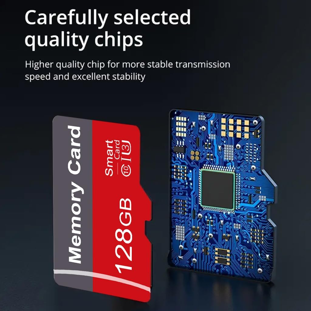 Yicunxin 2 Pack 128GB C10 A1 (128, Memory Card with Adapter, High Speed TF Card, UHS-I Memory TF Card for Tablet/Mobile