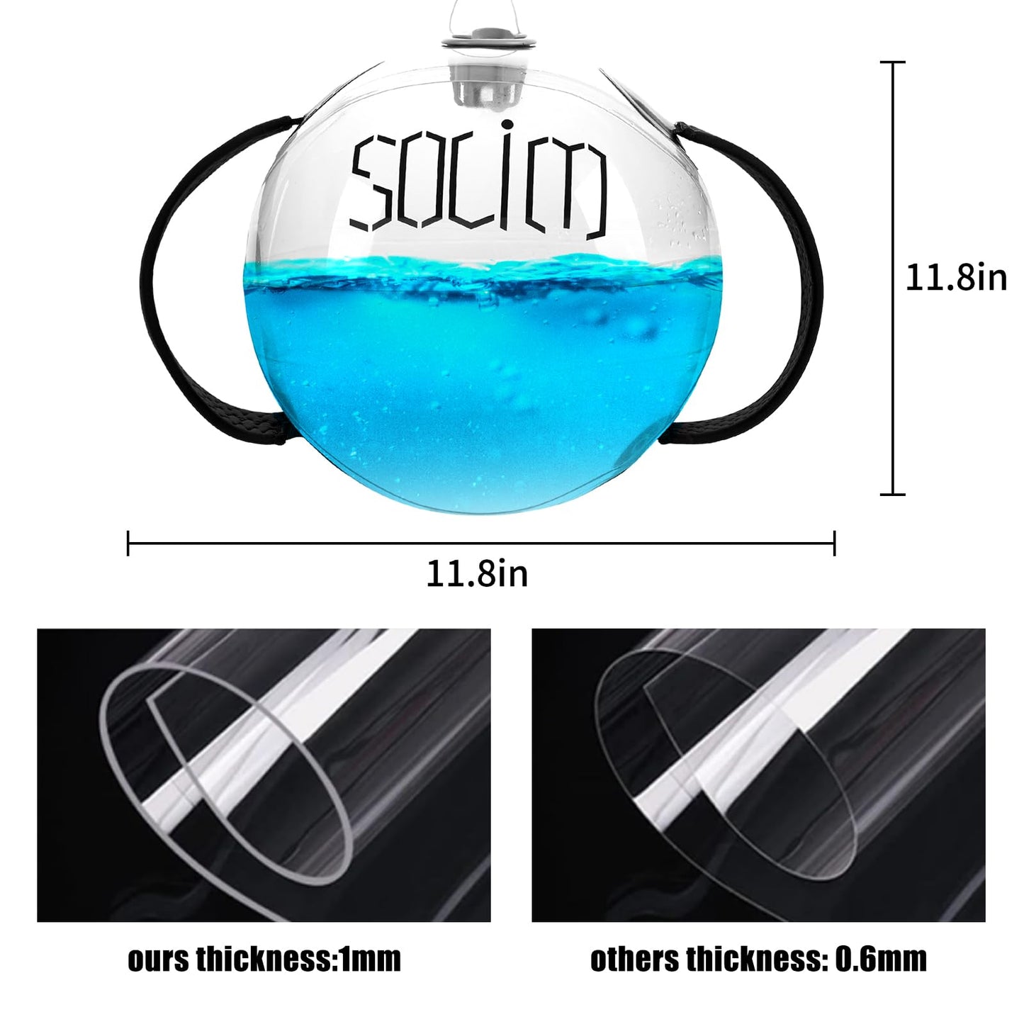 Solim Water Weights Aqua Bag Ball Shape, Workout Sandbag Alternative Strength Training Sand Bag Portable Stability Fitness Equipment Ultimate Core and Balance Training for Home Gym