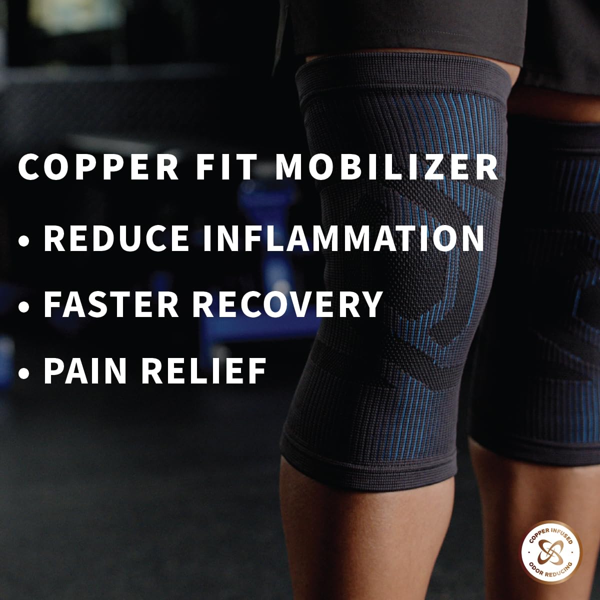 Copper Fit Mobilizer Knee Sleeve – ProSeries with Removable Side Stabilizers Knee Support for Advanced Recovery – Mobility, Knee Pain, Swelling, Inflammation, Circulation, Arthritis, Tendonitis (2XL)