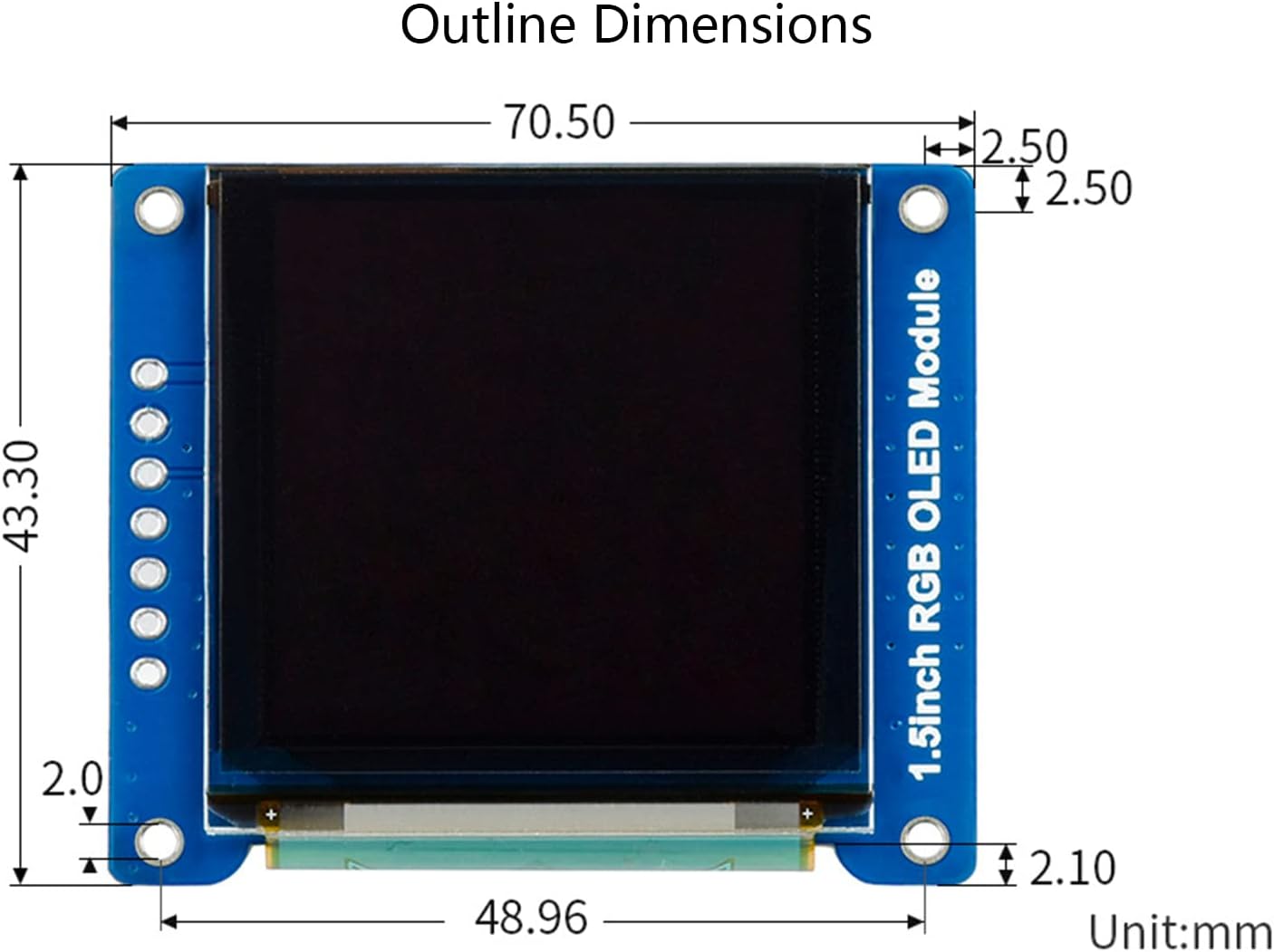 Wonrabai 1.5inch 128128 65K 5/ 4B/ 3B+ Pi3B/ 2W/Arduino/STM32, RGB OLED Display Module Pixels, RGB Display Colors, SPI