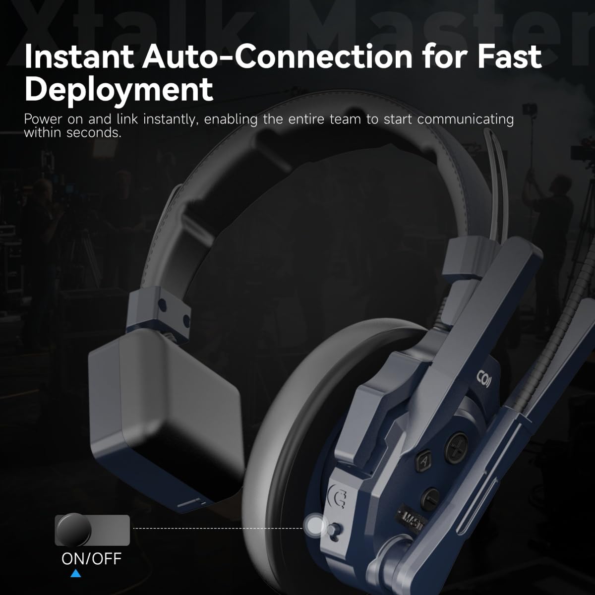 SYNCO Xtalk Master 4 Users Wireless Intercom Headset System Communication Headsets for 4 Persons, 500m Range 1640ft 2.4GHz ENC Noise Cancellation USB-C UAC Connectivity 15H Battery (XM4/4 PCS)