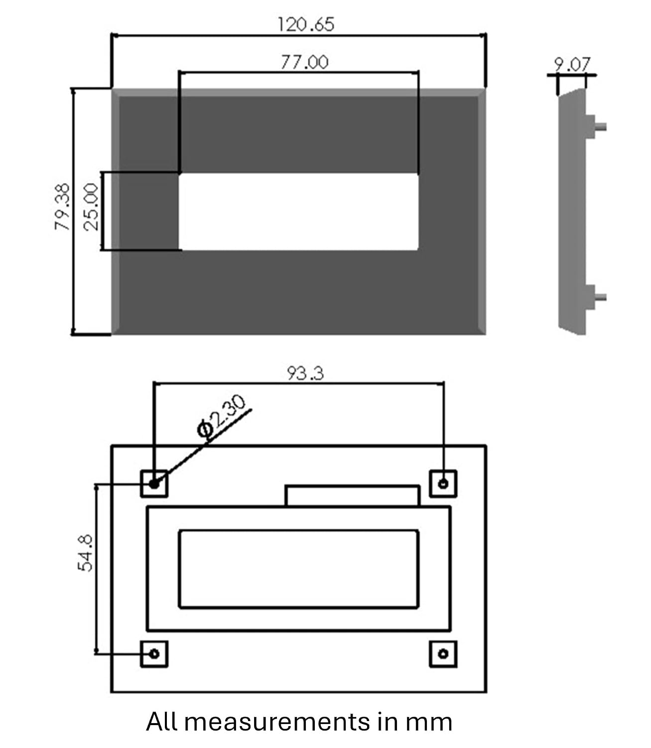 Generic 2004 20 4 Enclosure Bezel for OLED LCD Display X Screen Module Compatible with Arduino Projects