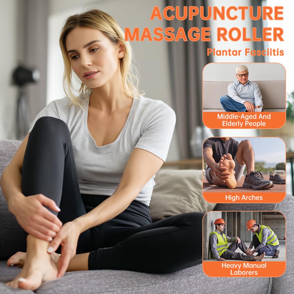 Duewry Plantar Fasciitis Relief Massager with Ice Pack, Cold Therapy & Reflexology Foot Roller for Instant Neuropathy Pain Relief, Foot Massager for Circulation, Reduce Swelling to Happy Health Foot