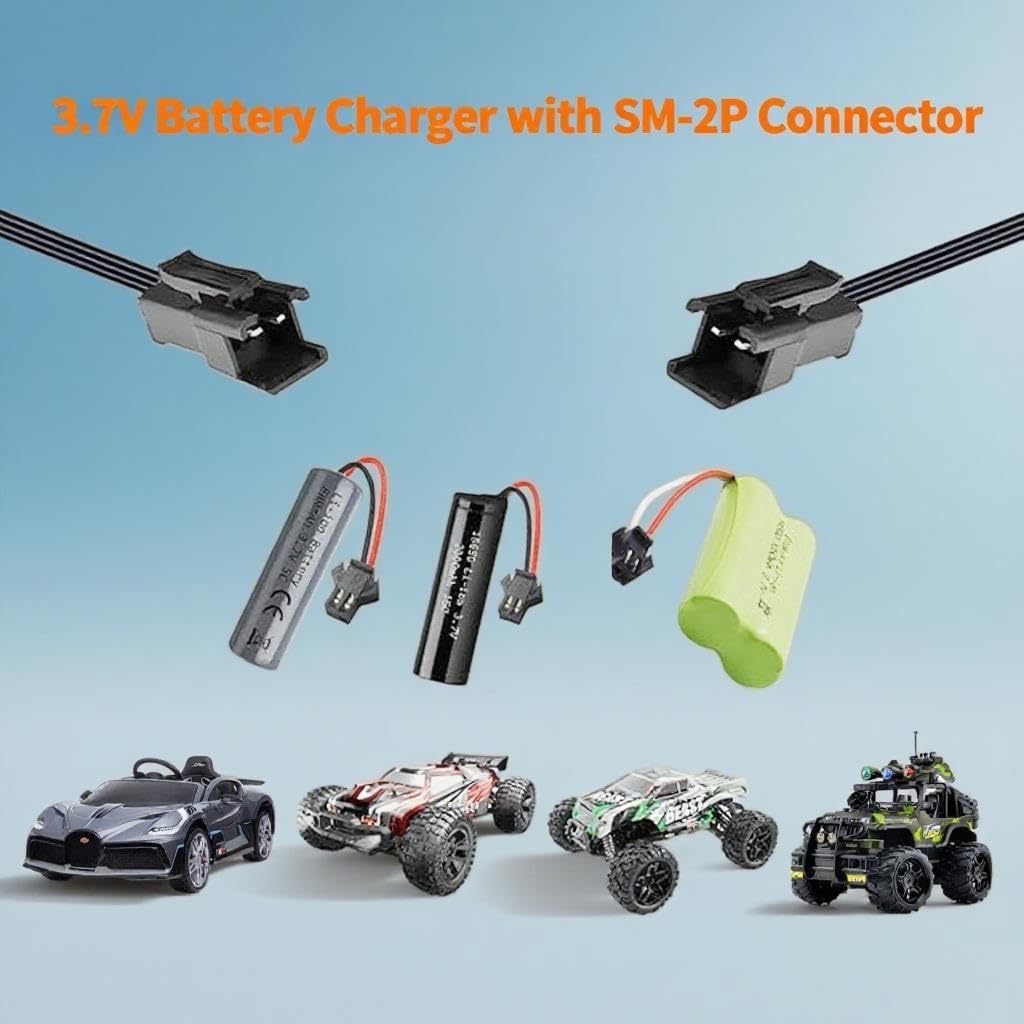 Generic 3.7V SM-2P 2 Pack RC Toy Charger Cable for Li-Po - Plug for Mini RC Cars, Boats, Trucks
