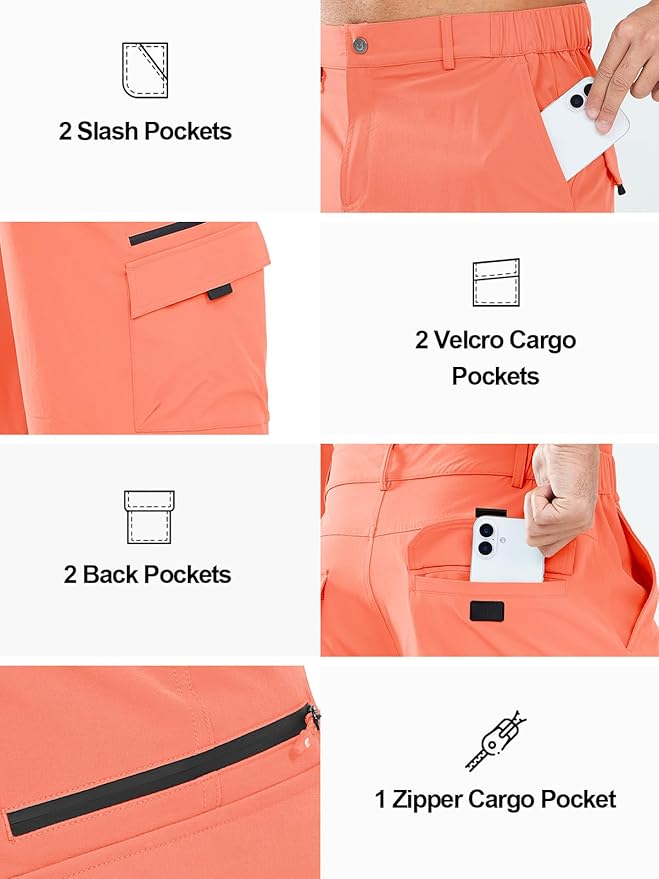NORTHYARD Men's Cargo Hiking Shorts 9" Lightweight Outdoor Tactical Work Camping Sport Golf Casual Travel Fishing Multipocket