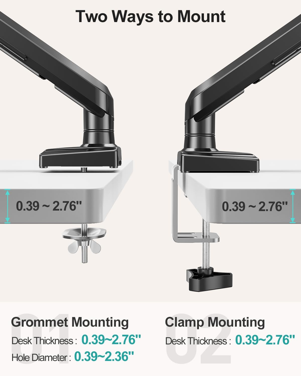 MOUNT PRO 13-32 inch Grommet 4.4 22lbs Single Monitor Desk Mount, Adjustable Full Motion Monitor Arm, Computer Monitor