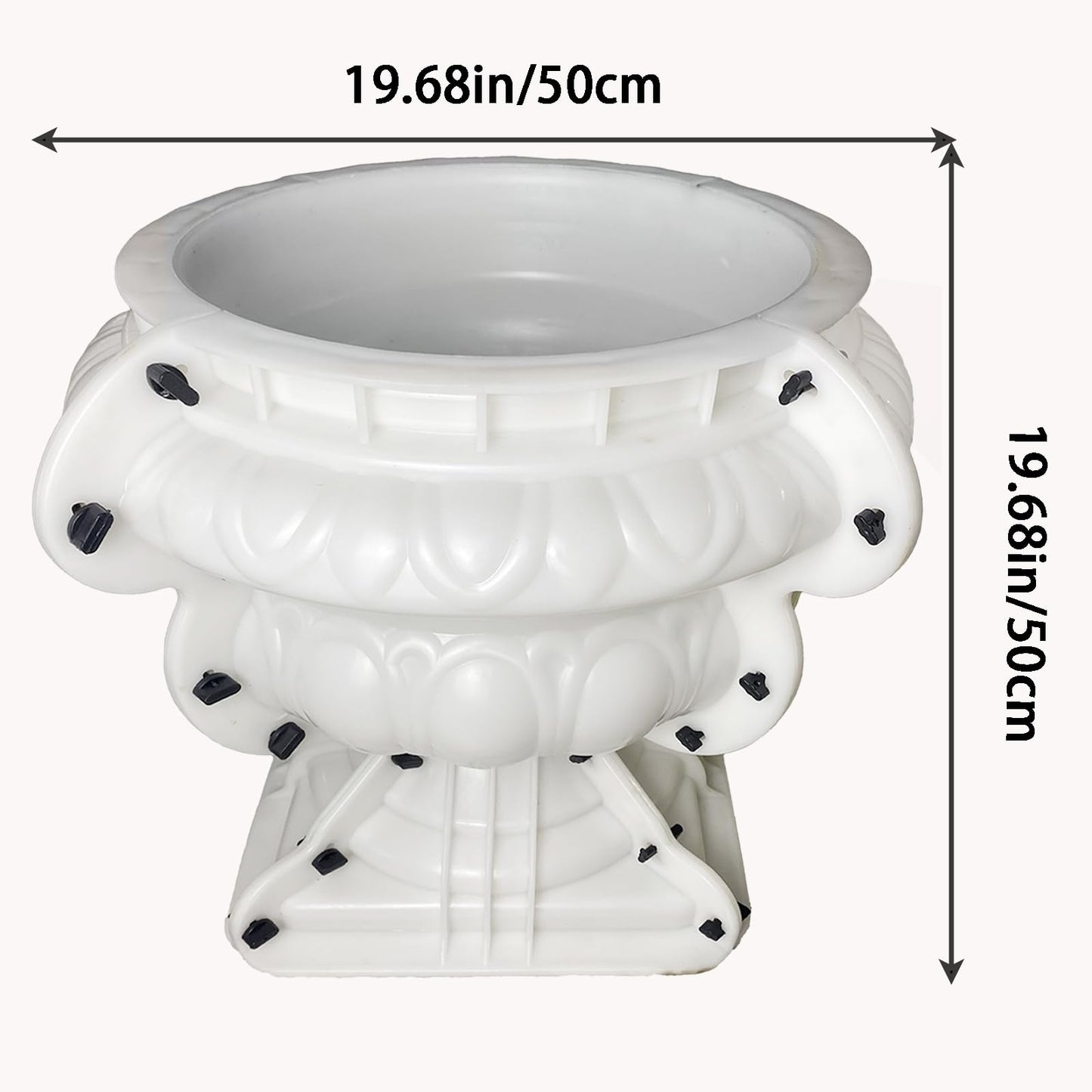 DIYUNIMOULD Extra Large Planter Molds,19.68 * 19.68 * 19.68 Inches Extra Large Flowerpot Molds Inset Drainage Pipe for Your Garden Decor