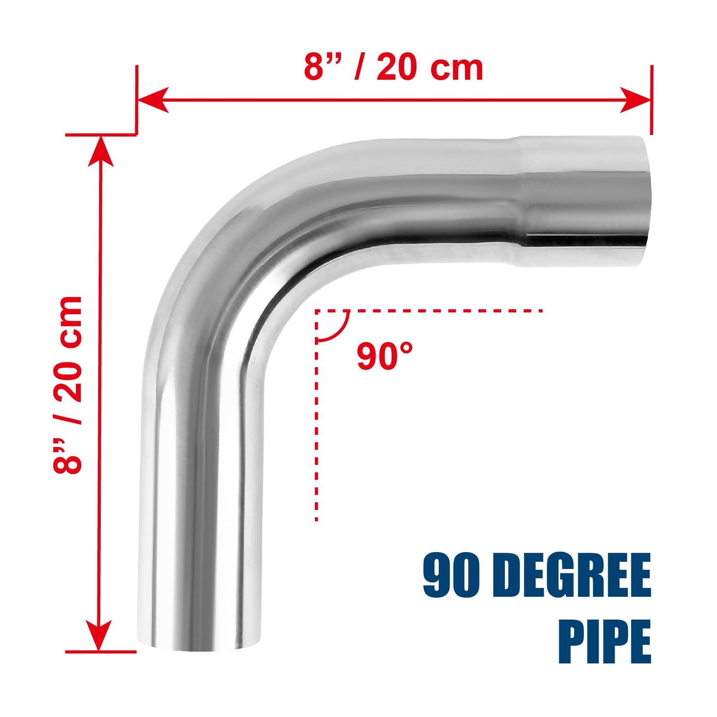 DOCAS 3 Inch Stainless Steel Exhaust Pipe Kit Tubing Mandrel Bends Pipes Straight & U-Bend Kit, Universal Fit DIY Custom Exhaust Tubing - 8 PCS