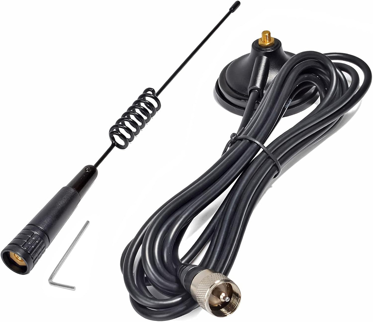 YNIBST 27MHz W/PL259 Magnetic Mount CB Antenna Connector,for Cobra Midland Uniden Radioddity President Truck Vehicle