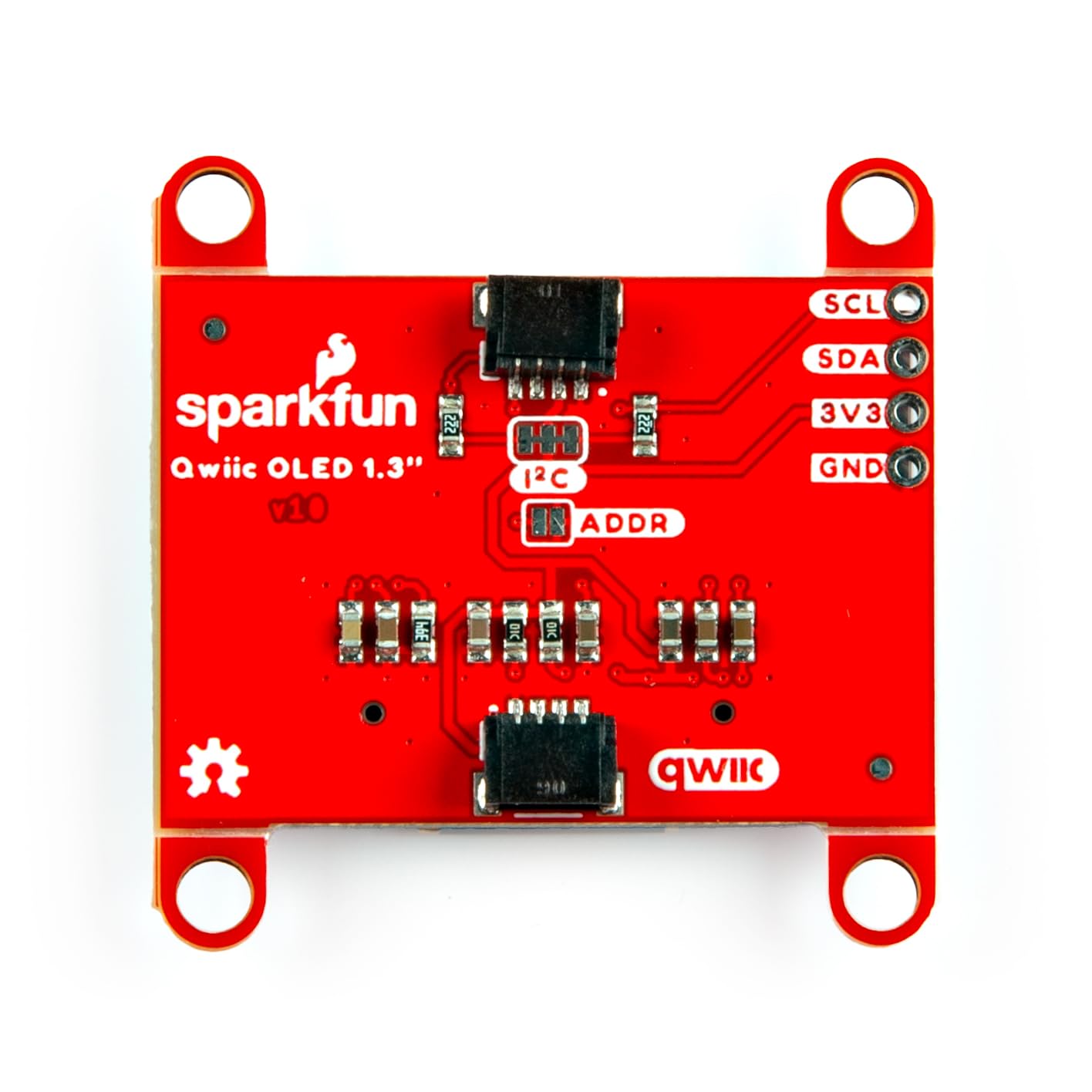 (1.3in., 128x64) 3.0-3.3V SparkFun Qwiic OLED - Horizontal Qwiic connectors, Supply Voltage: