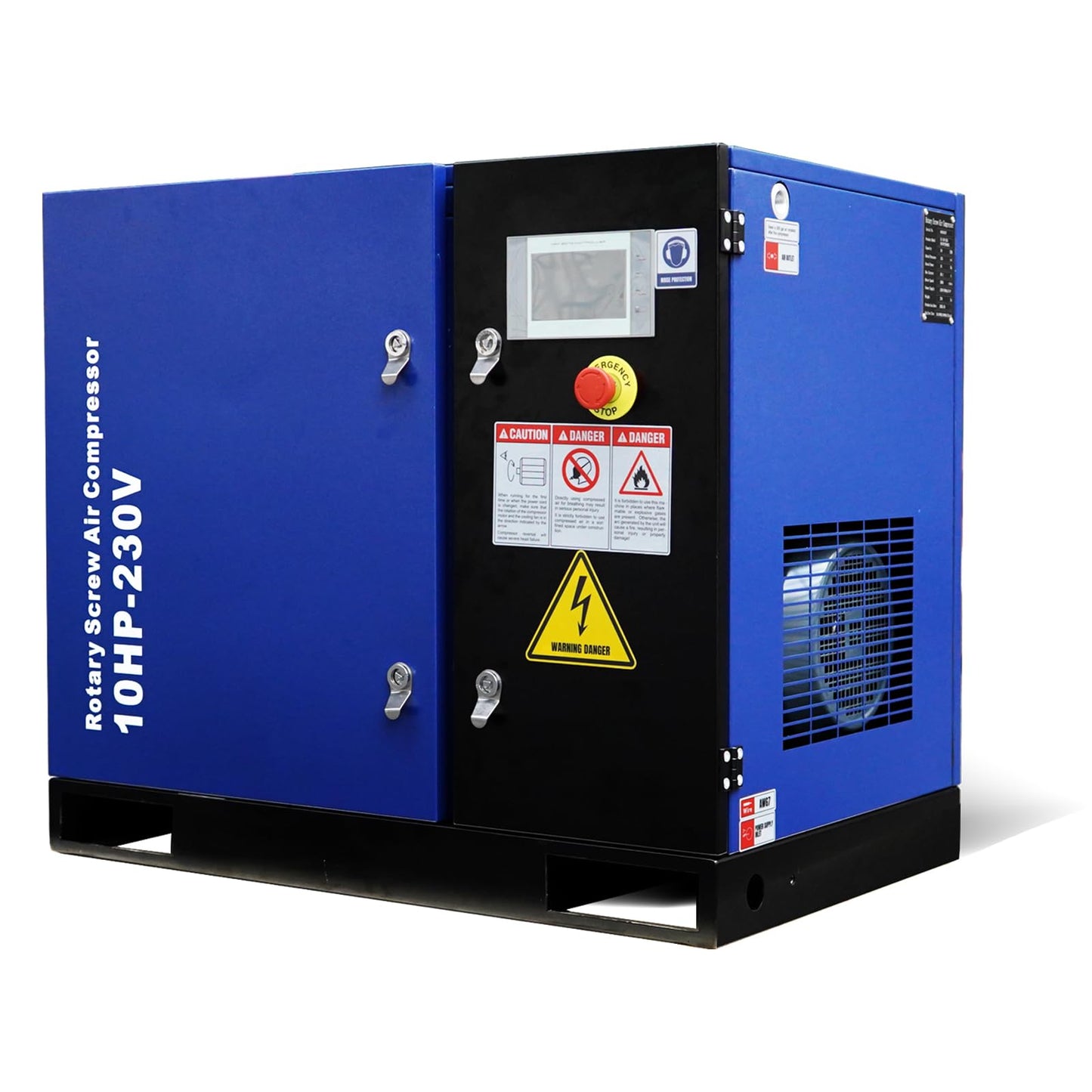 10HP Rotary Screw Air Compressor, 34CFM, 125PSI, 230V 3PHASE 60HZ, Fixed Speed Compressor, Industrial-Grade, Heavy Duty Air Compressed System