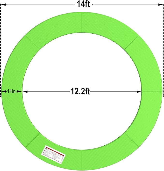LANGXUN Universal Trampoline Repalcement Safety Pad, 8ft 10ft 12ft 14ft 15ft 16ft Waterproof Surround Spring Foam Cover for Round Frame