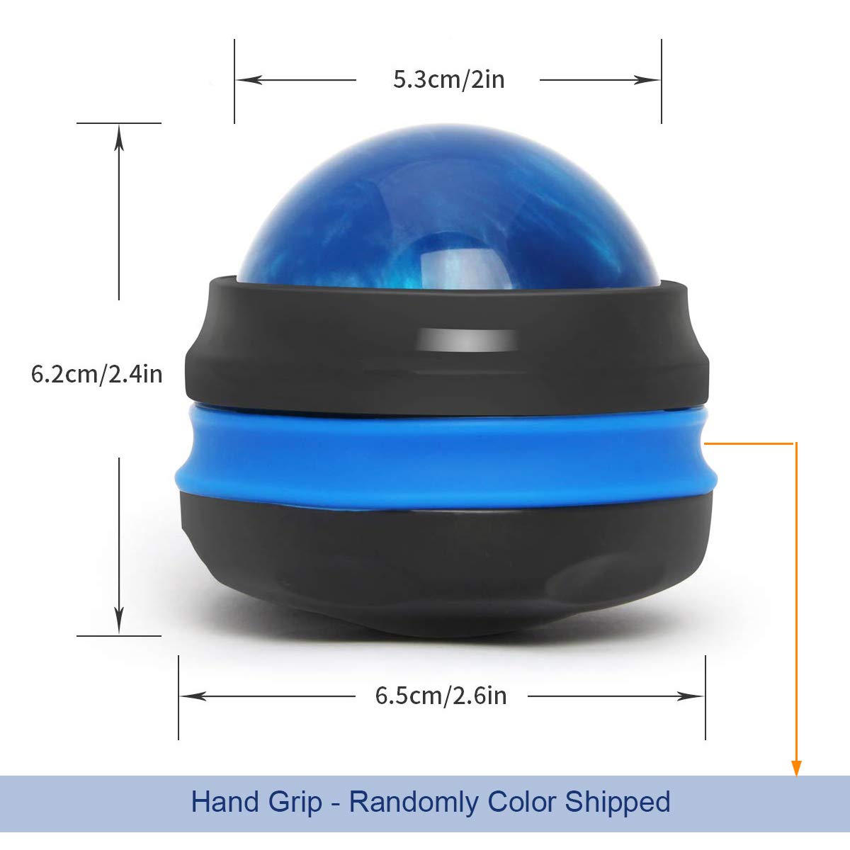 Coolrunner Massage Ball, Manual Roller Massager, 2-Pack Handheld Self Massage Therapy and Relax Full Body Tools for Sore Muscles, Shoulders, Neck, Arms, Legs, Back, Foot, Body (Blue+Purple)