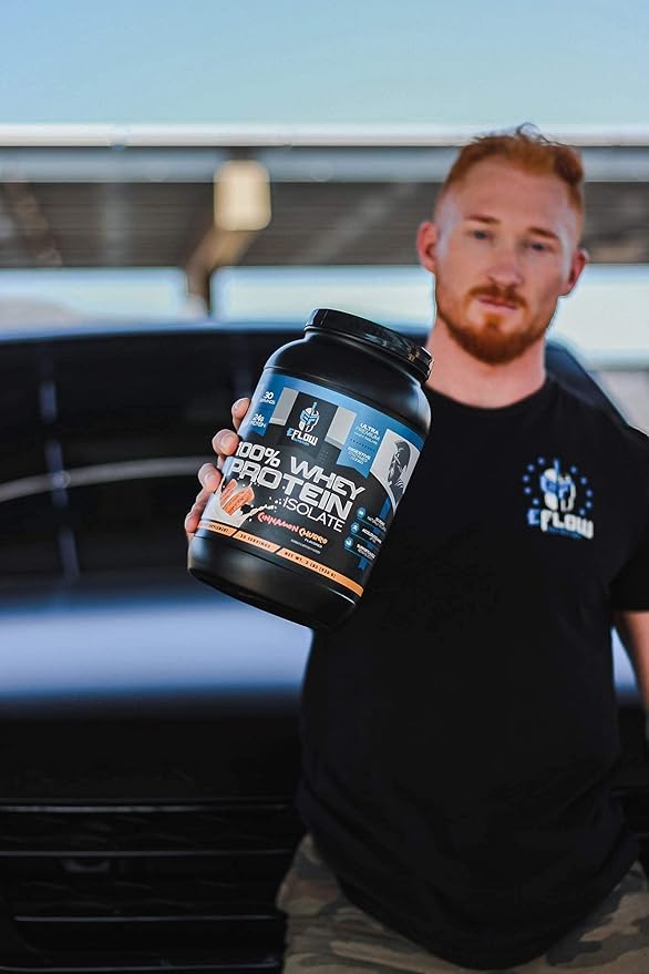 eFlow Nutrition 100% Whey Protein Isolate - Gluten & Lactose-Free Digestive Enzymes Added, Low Carb, Post Workout Shake, Fast Digesting for Optimal Muscle Recovery - S'Mores (26 Servings)