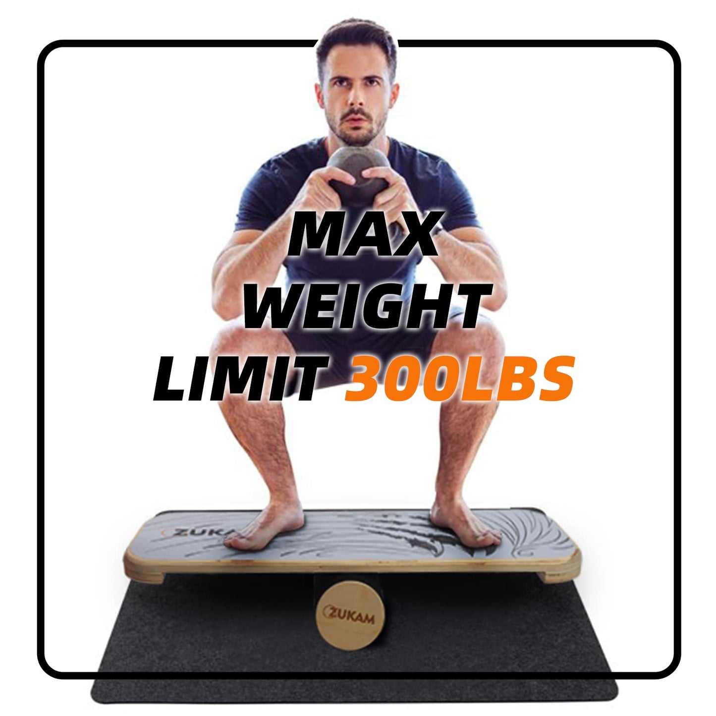 ZUKAM Balance Board Trainer, Wooden Balancing Board with Workout Guide to Exercise and Build Core Stability, Wobble Board for Skateboard, Hockey, Snowboard & Surf Training (Claw)