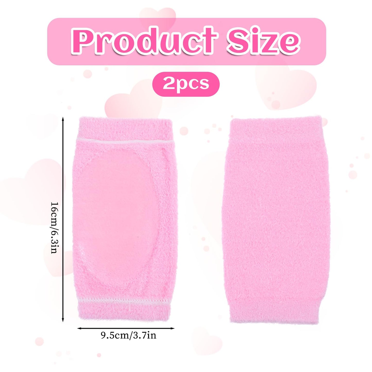 Piriuuo 2 Pairs/4 Pcs Elbow Moisturizing Sleeve, Elastic Gel Elbow Pads for Women, Soft Sleeve Elbows Protector for Spa Moisturizing Dry Cracked Skin Care (Pink)