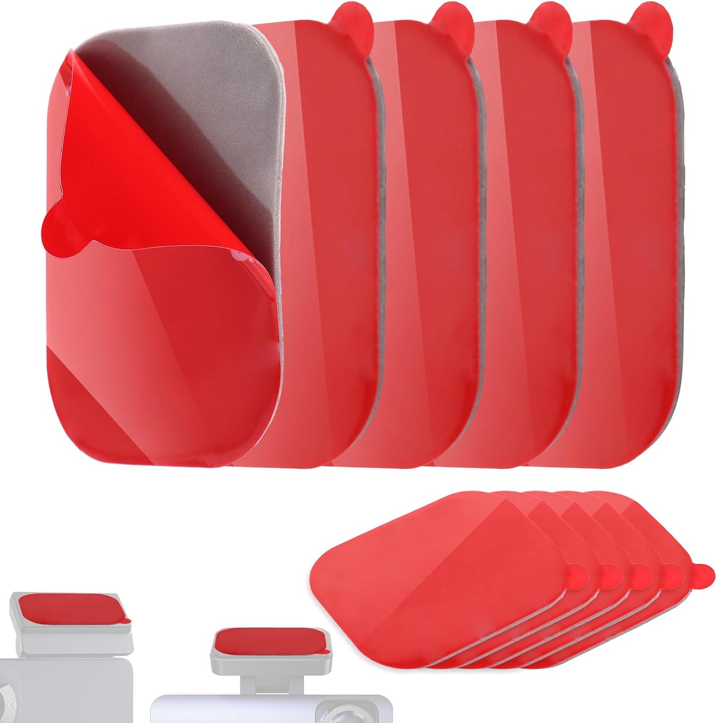 lasuroa 10pcs Dash Cam Adhesive Pad, Heat-Resistant Square Windshield Sticky Pads with Electrostatic Film Double-Sided