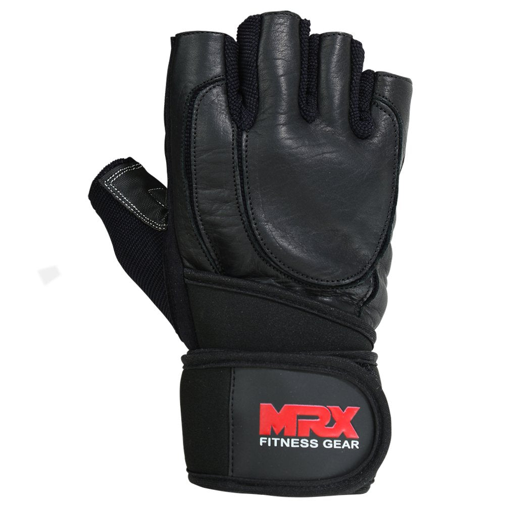 MRX Weight Lifting Gloves are Premium Quality Cowhide Leather with Long Wrist Straps – Gym Gloves, Workout Gloves, Exercise Gloves for Powerlifting, Fitness, Cross Training for Men & Women