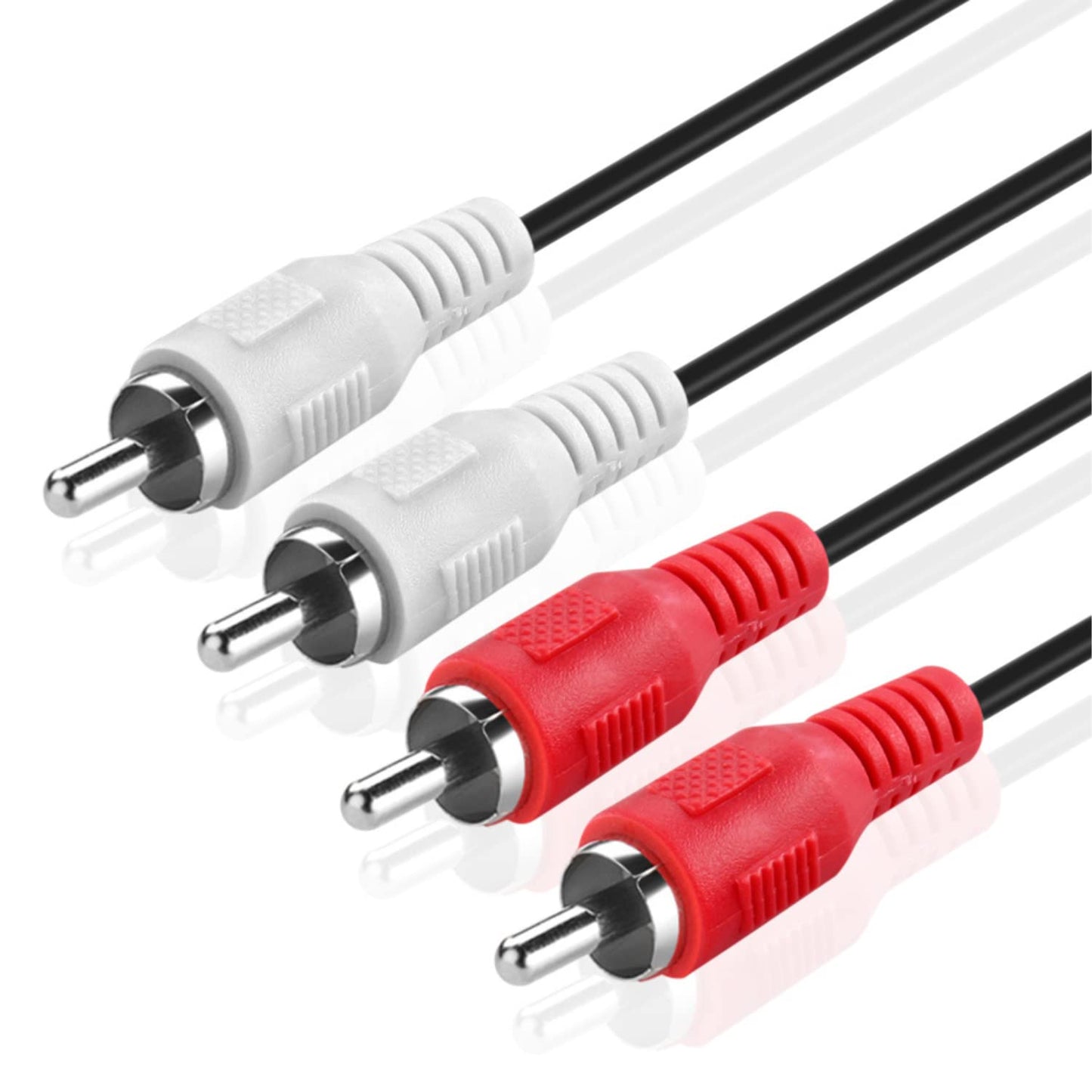 TNP Products (10 2 TNP RCA to RCA Audio Cable FT) - RCA Male to Male Red and White Audio Cable - RCA Cables Car Audio