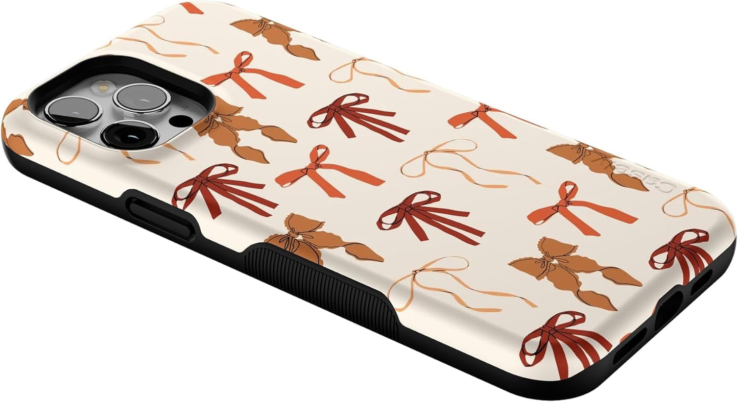 Casely 12 iPhone Pro Max Case | Fall Girlie | Pumpkin Spice Bows | Bold Protective Design | MagSafe Compatible Design