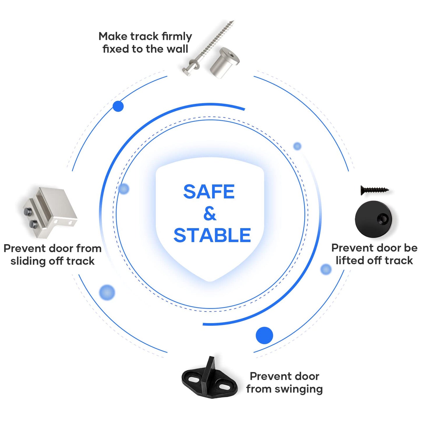 EaseLife 12 FT Brushed Nickel Double Sliding Barn Door Hardware Track Kit,Basic J Pulley,Heavy Duty,Slide Smoothly Quietly,Easy Install (12FT Track Kit for Double 36" Wide Door)