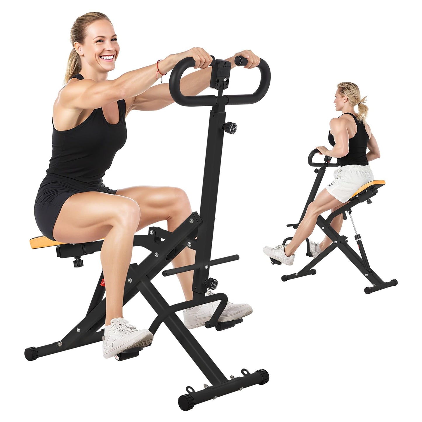 Garvee Squat Machine, Squat Assist Trainer with 12 Level Adjustable Resistance, Foldable for Home Storage - Full Body Workout Gym Equipment for Glutes & Legs, 350 LBS Capacity, White