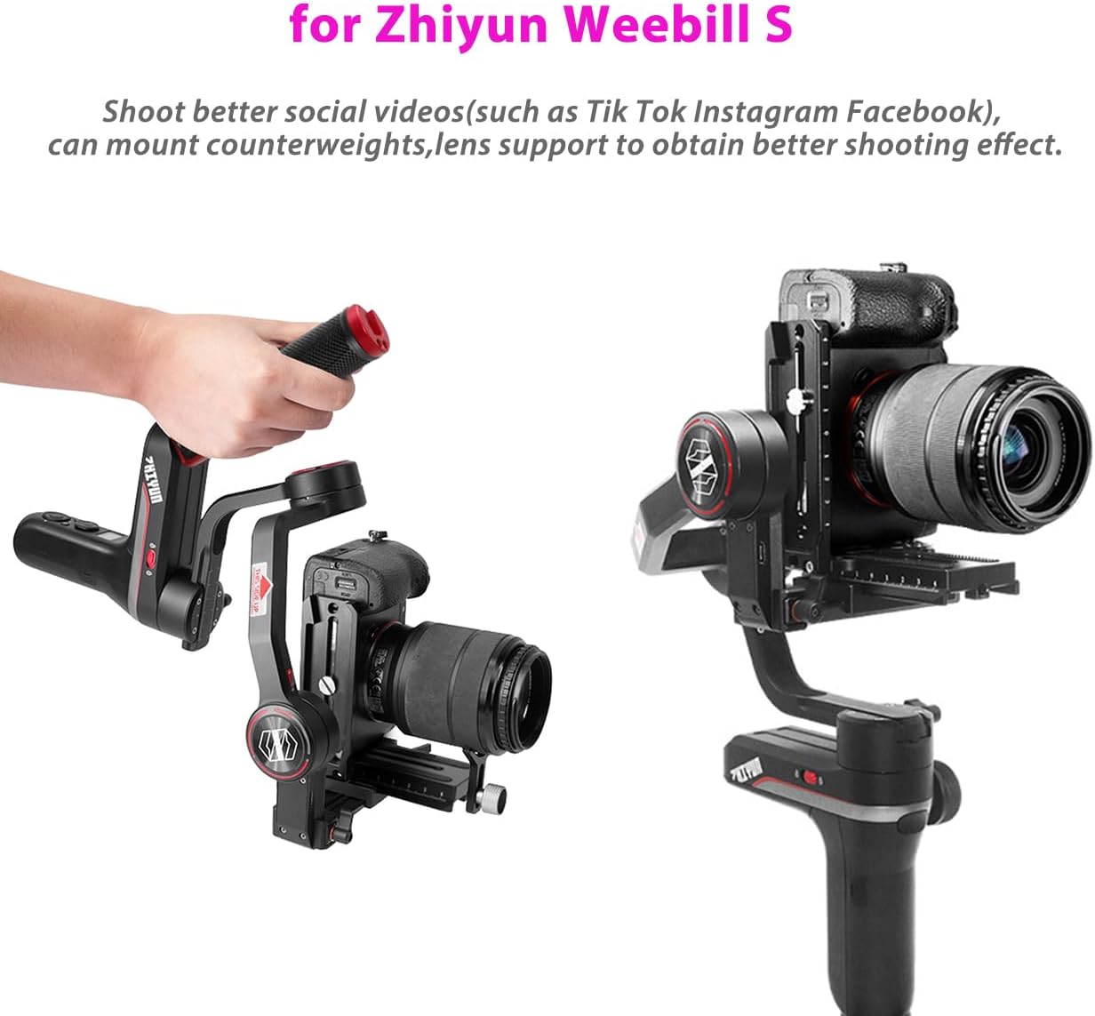 Akeipho RSC2 RS2/ RS3 L Bracket Vertical Mount Quick Release Plate for DJI Ronin / / S, Zhiyun Weebill S Gimbal, DSLR