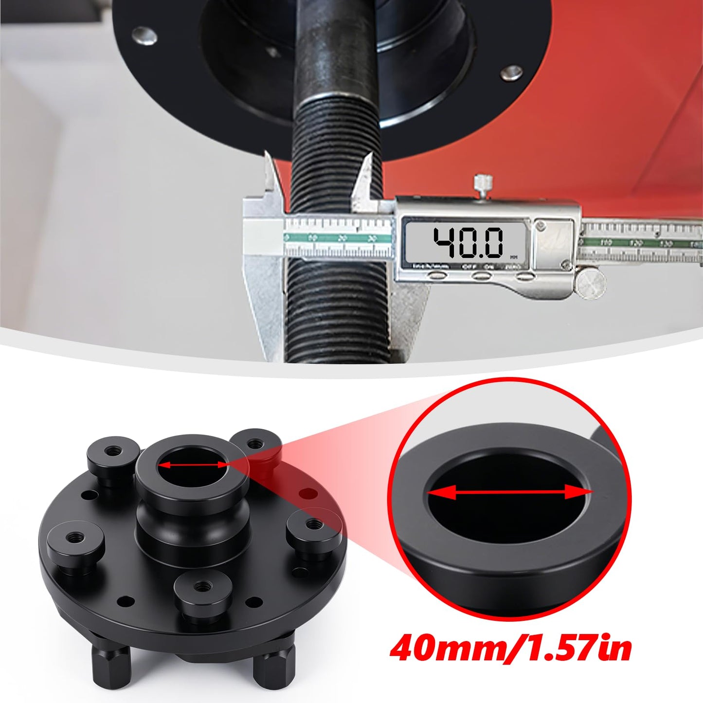 Meticuloso Universal Wheel Balancer Adaptor Fixture Plate 40MM/1.57IN Shaft Diameter Lug Nut Holes Balance Machine Fixture