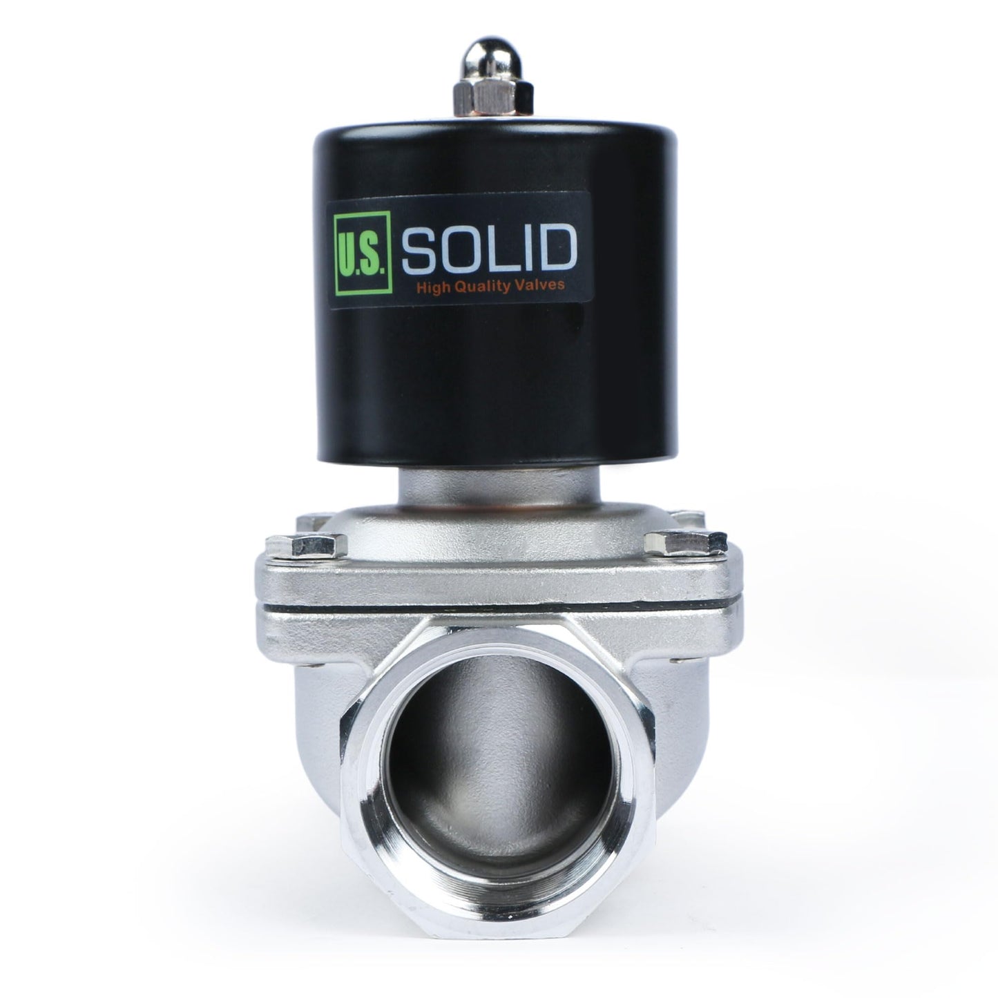 U.S. Solid 1-1/2" Solenoid Valve - 12V DC Stainless Steel Electric Solenoid Valve, Normally Closed, Viton Seal
