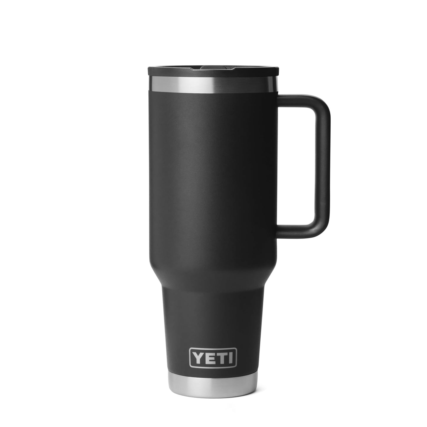 YETI Rambler 40 oz Travel Mug with Flip Straw Lid – Stainless Steel, Vacuum Insulated, Leakproof, Cup Holder Friendly, Black