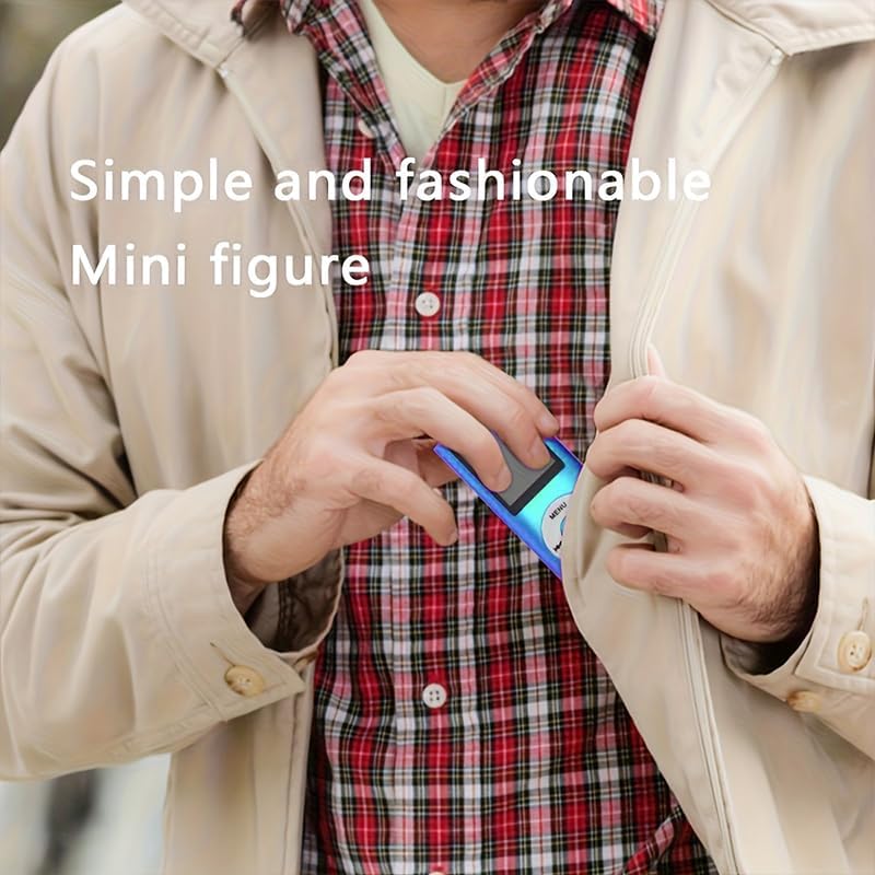 FKLBBLPM MP3 MP4 Portable Music Player, LCD Screen with Equalizer Display, MENU and VOL ControlsBlue